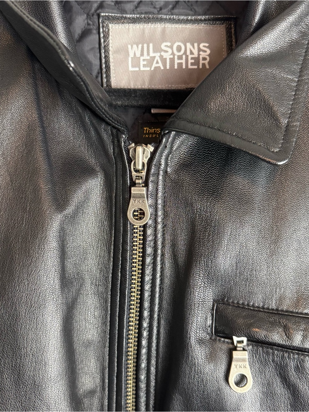Wilsons Leather Black Men's Leather Jacket Size Large - Picture 3 of 16